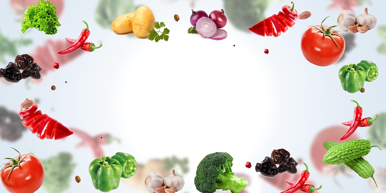 新鲜有机蔬菜绿色食品蔬菜背景展板