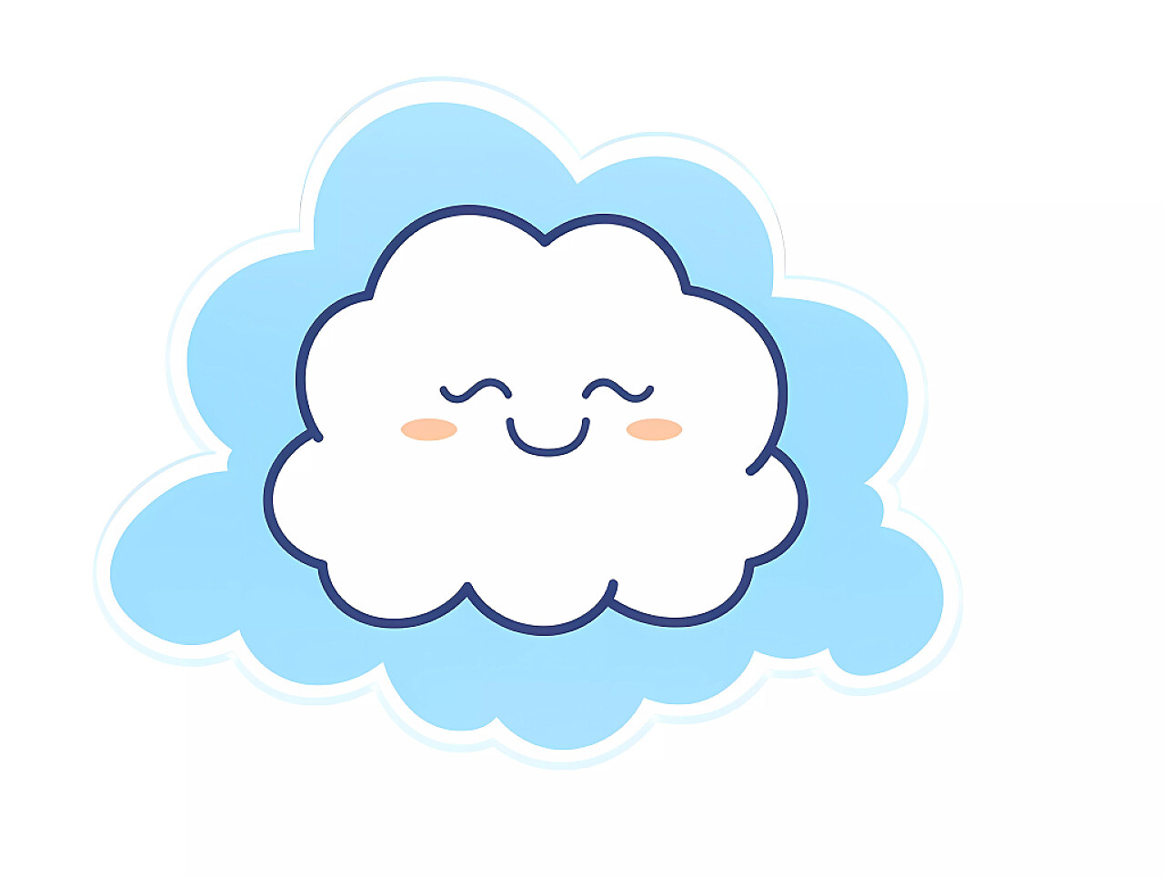 卡通插画云朵表情可爱云朵元素