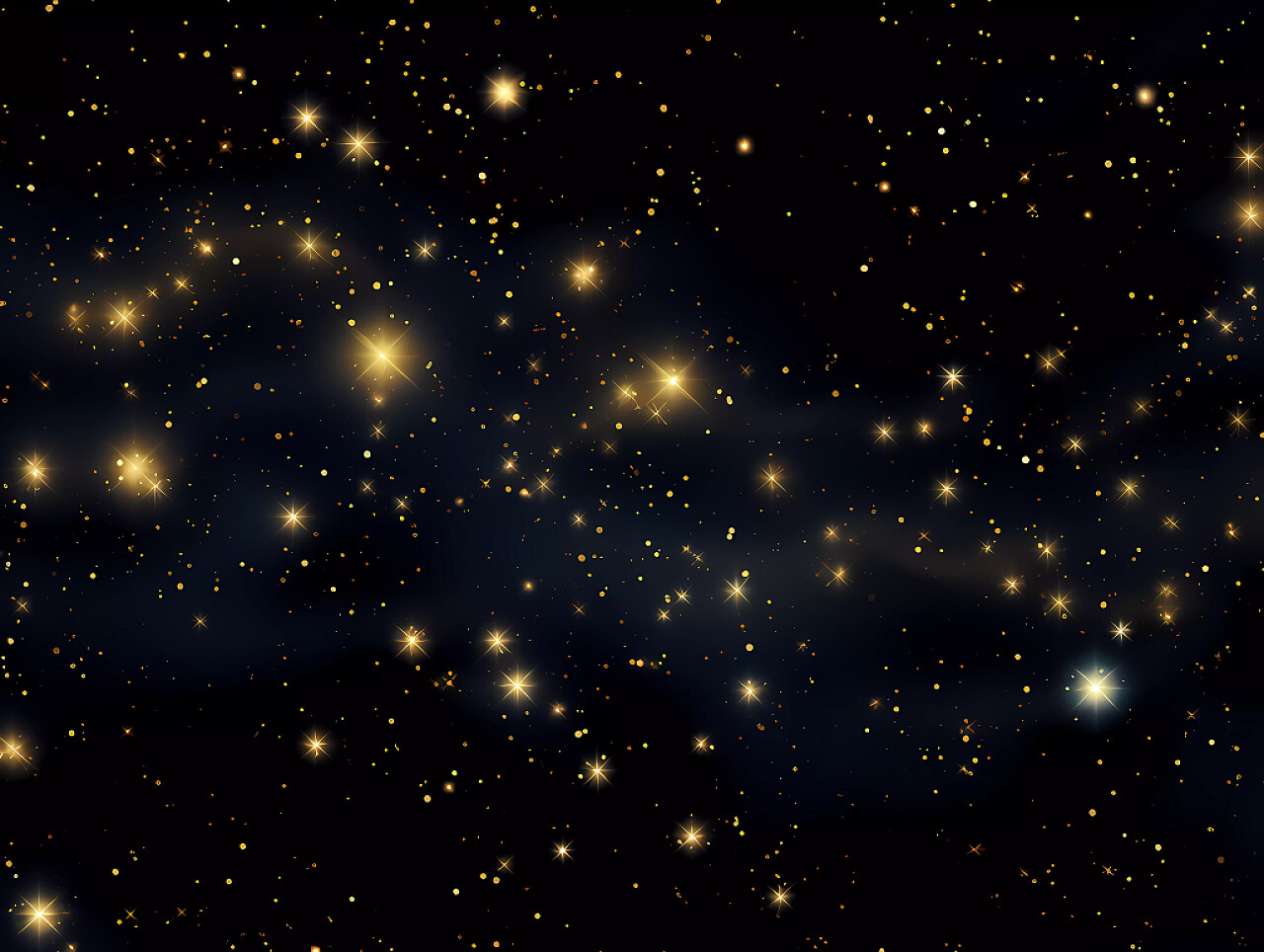 夜空中满天亮晶晶星星神秘星系场景