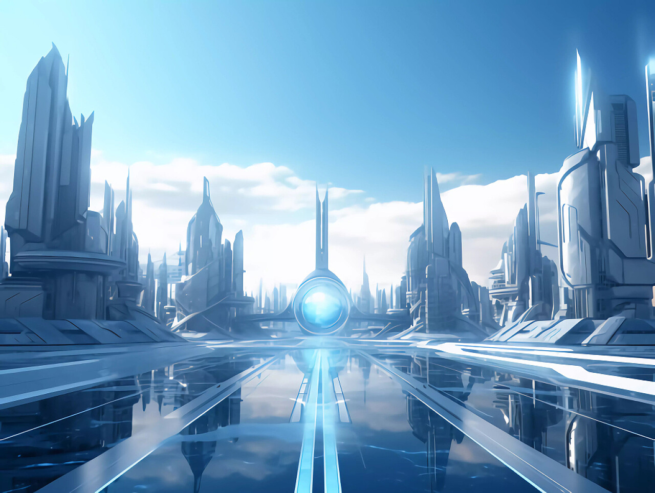 科技城市未来城市能源动力科幻现代场景