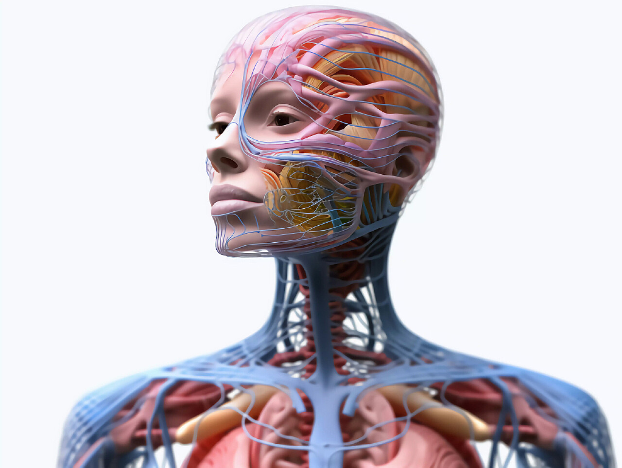 医疗科技女性人体解剖细节图