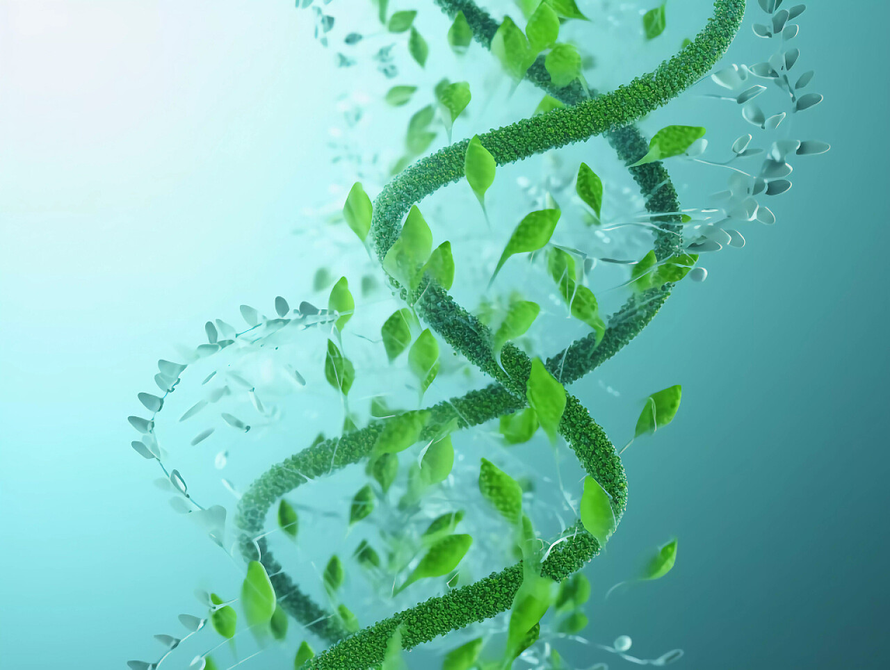 医疗健康医疗科技生物科技绿色叶子DNA分子