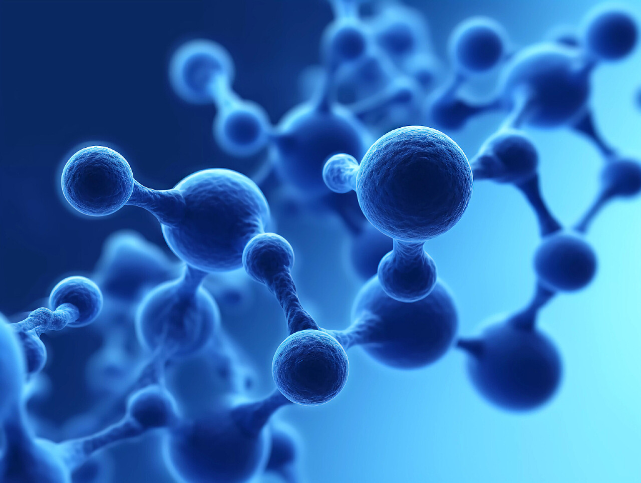 医疗健康医疗科技生物科技三维蓝色毛绒感分子