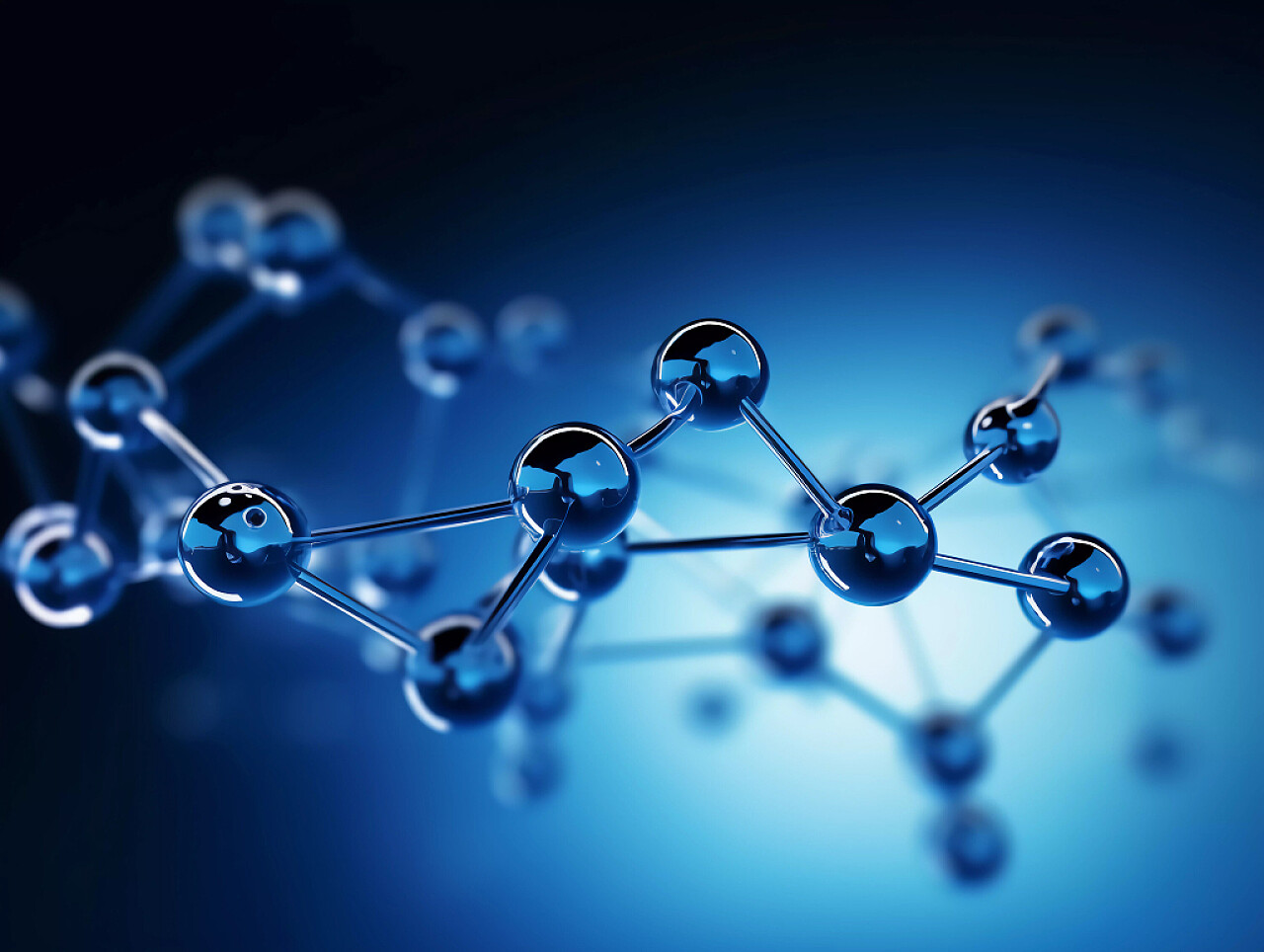 医疗健康医疗科技生物科技深蓝底分子结构