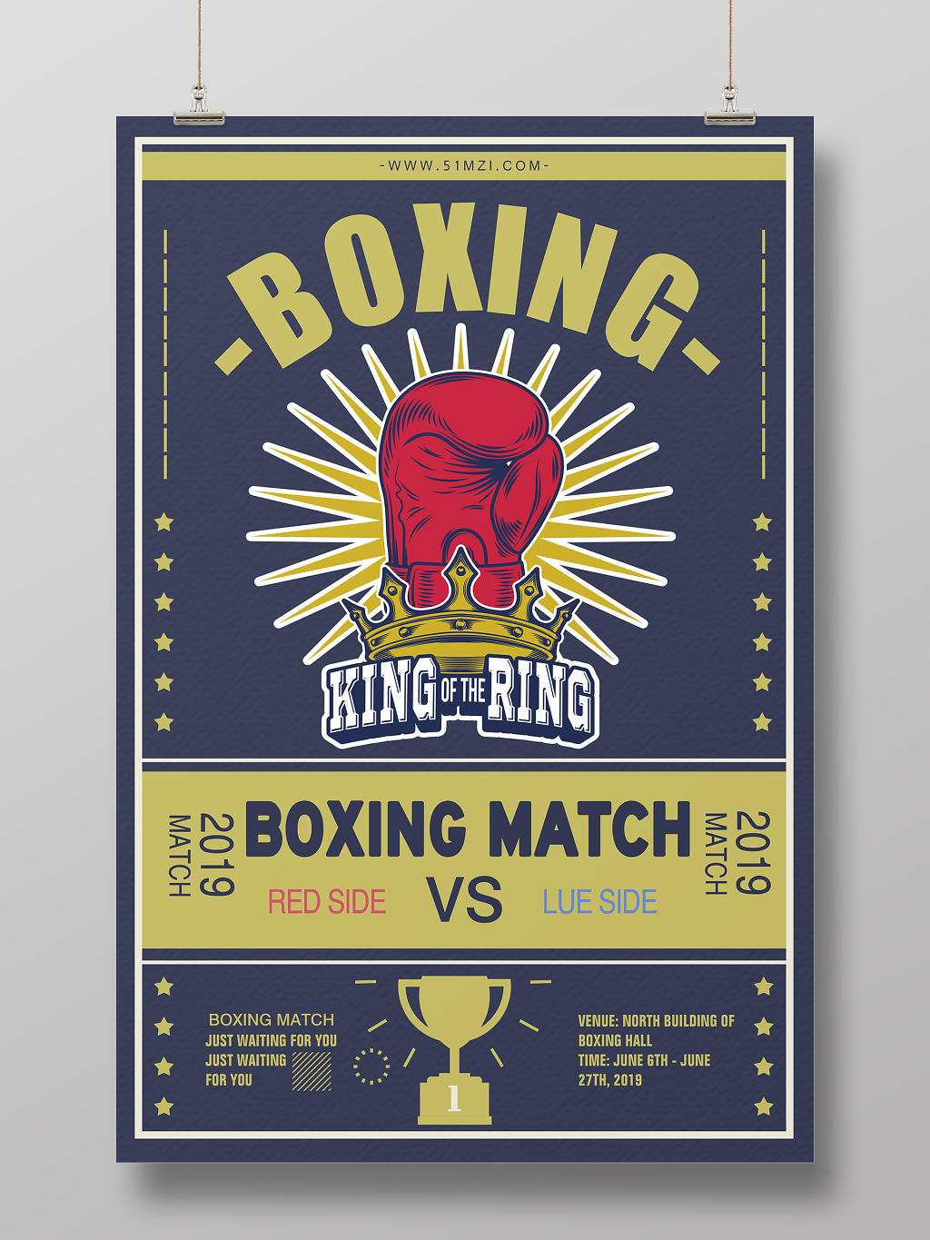 简约拳击比赛打拳争霸赛BOXING宣传海报
