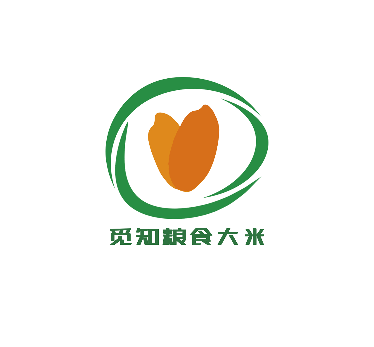绿色简约粮食大米农产品logo粮食logo