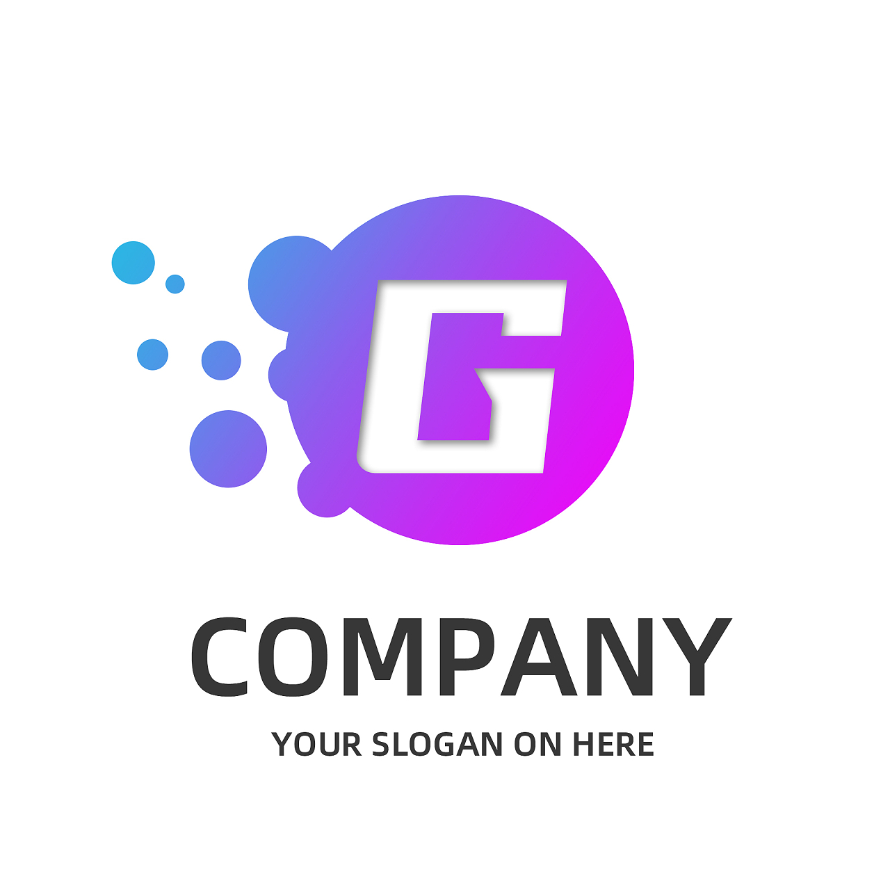紫粉渐变简约字母G通用logo企业标志标识英文字母logo设计