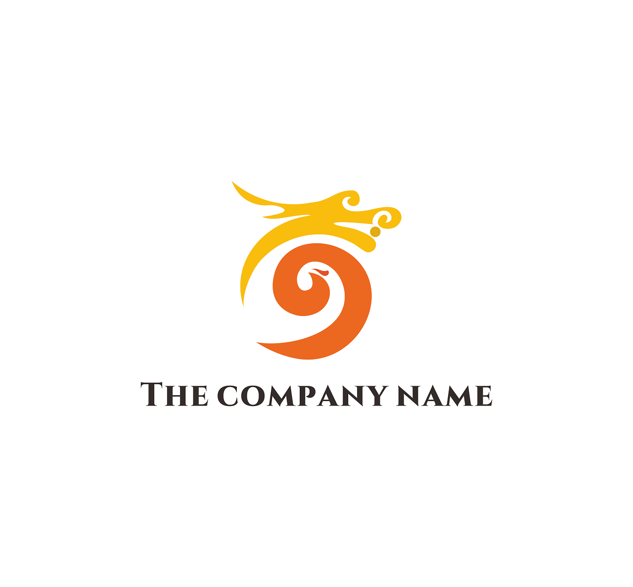 龙飞凤舞logo龙戏珠黄橙搭配标志龙logo