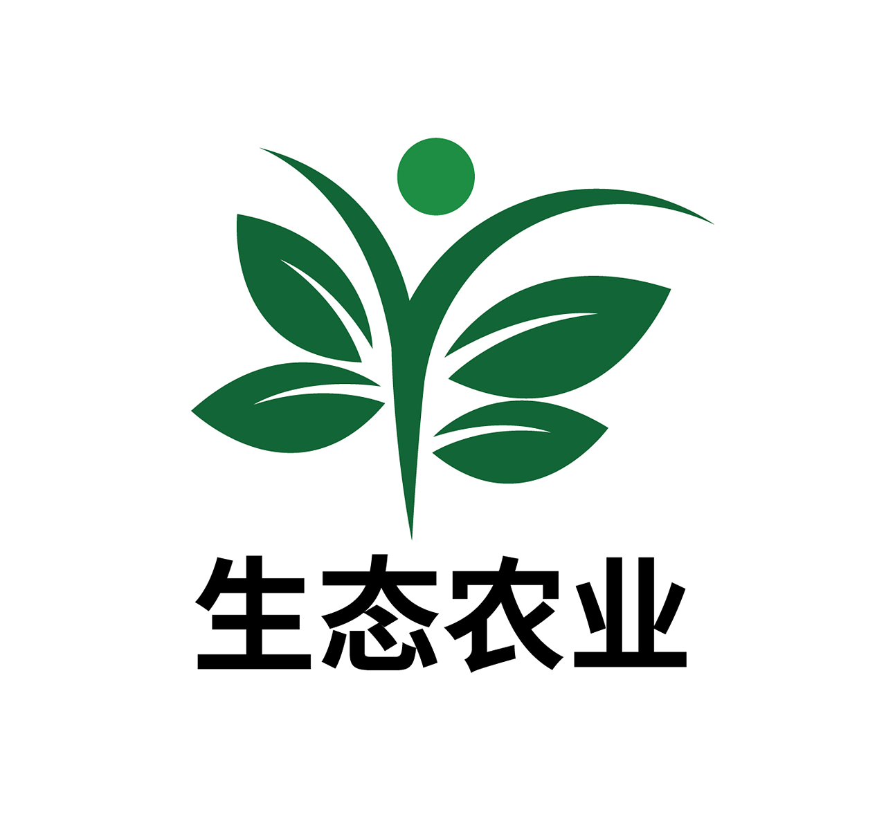 绿色几何拟人风创意生态农业LOGO农业logo