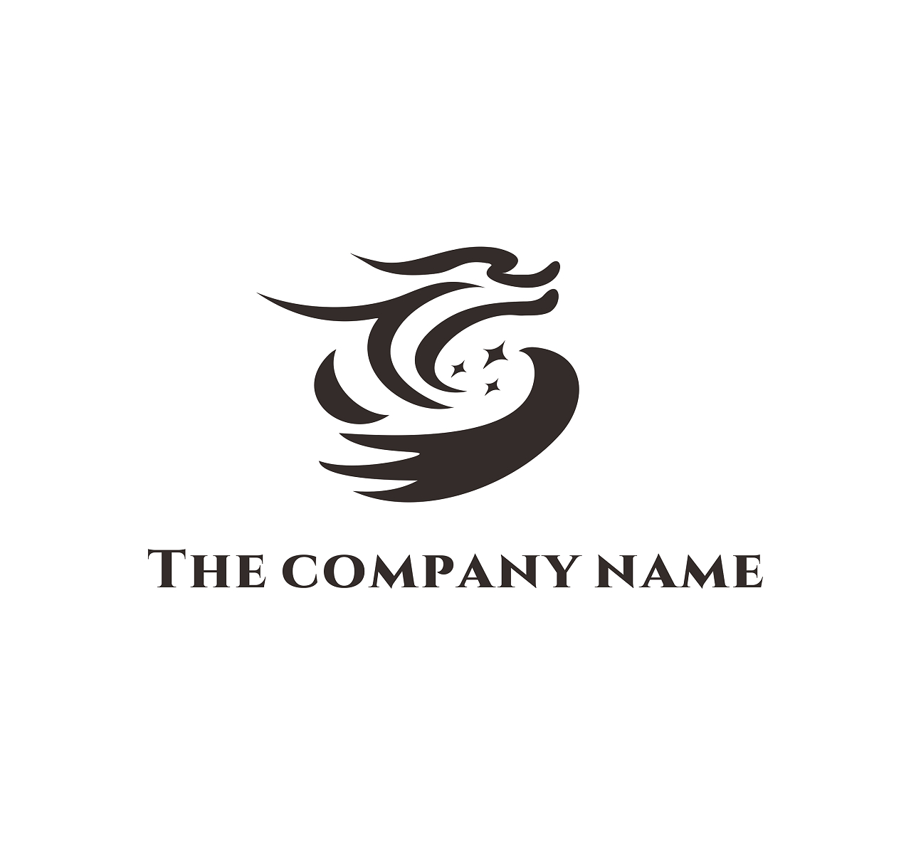 龙的logo标志爱心龙翱翔于宇宙的龙龙logo